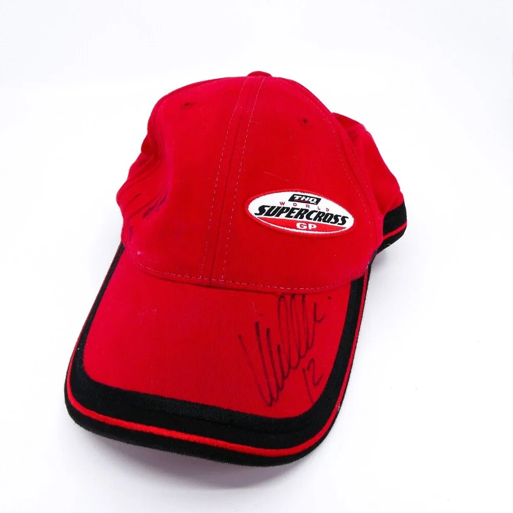 Dirt Bike Hat Mens Adjustable Red Strap‎ Baseball Cap Supercross GP THQ World